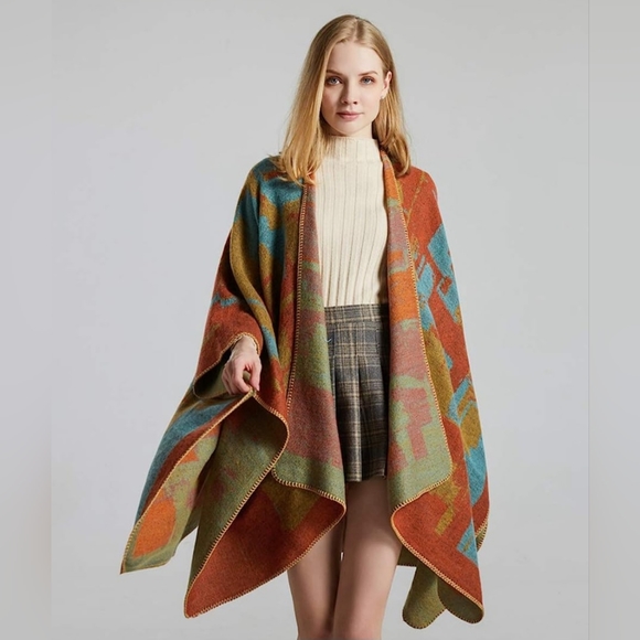 Vocanbomor Sweaters - NWOT Womens Open Front Poncho Cape